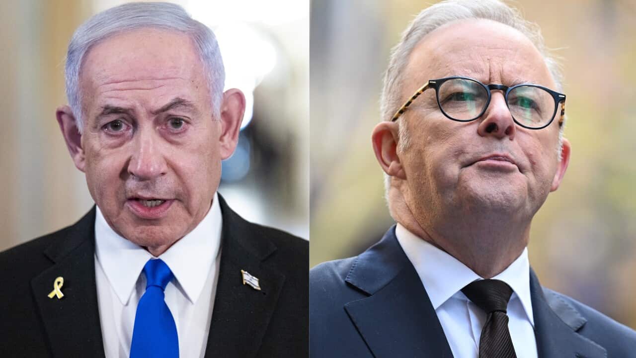 A composite picture of two men in suits