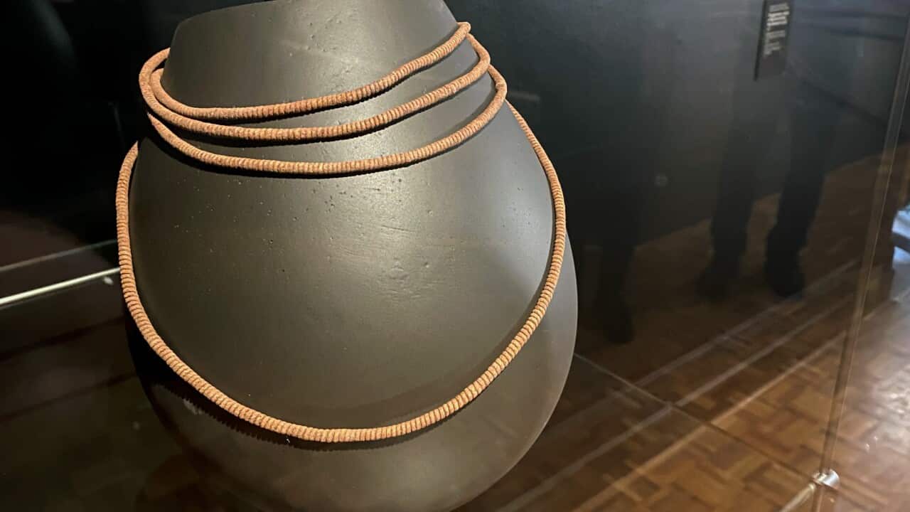 ABORIGINAL RED OCHRED NECKLACE