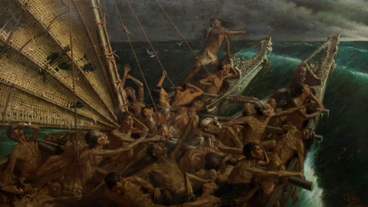 The Arrival of the Māoris in New Zealand by John Steele and Charles F Goldie