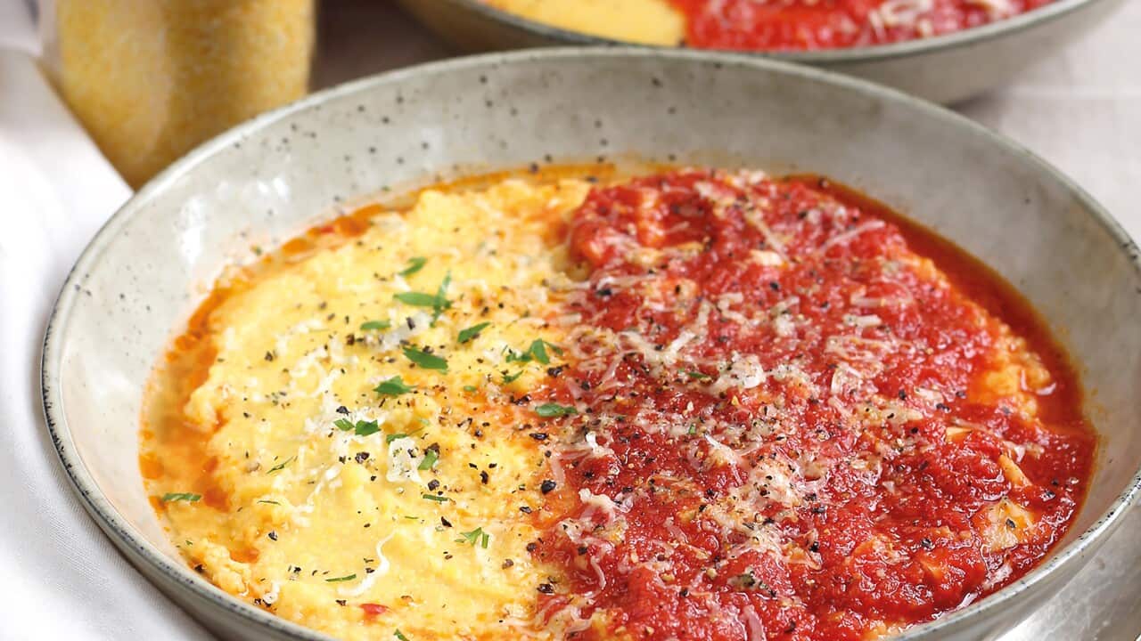 Soft polenta with tomato sugo