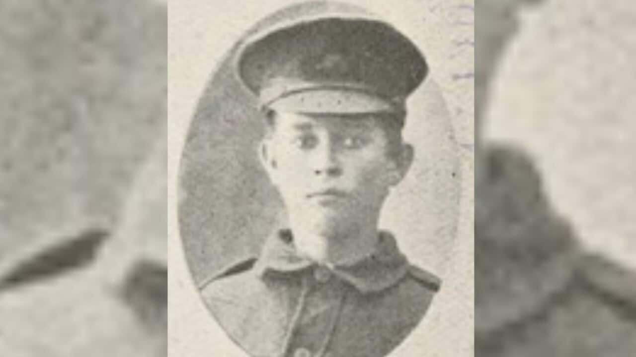 Valentine Hare, one of the soldiers photographed in The Queenslander Pictorial, supplement to The Queenslander, 1917.