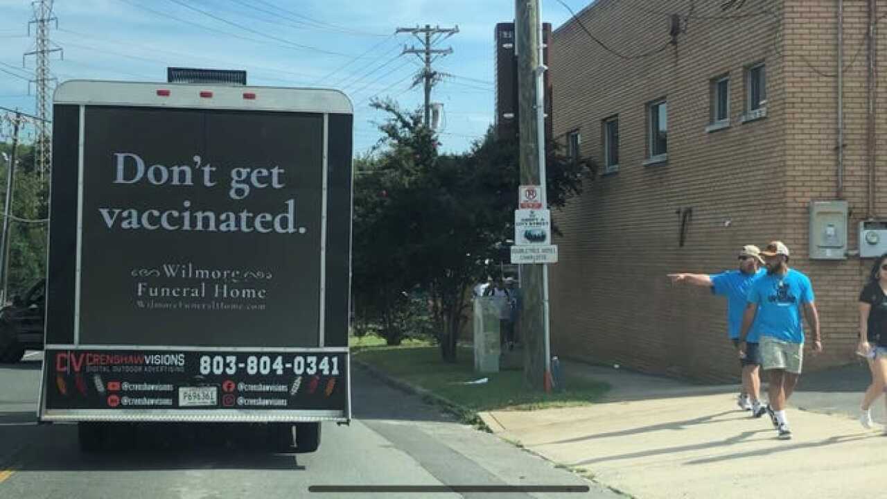 Truck With a sign that says "Don't get vaccinated" goes viral