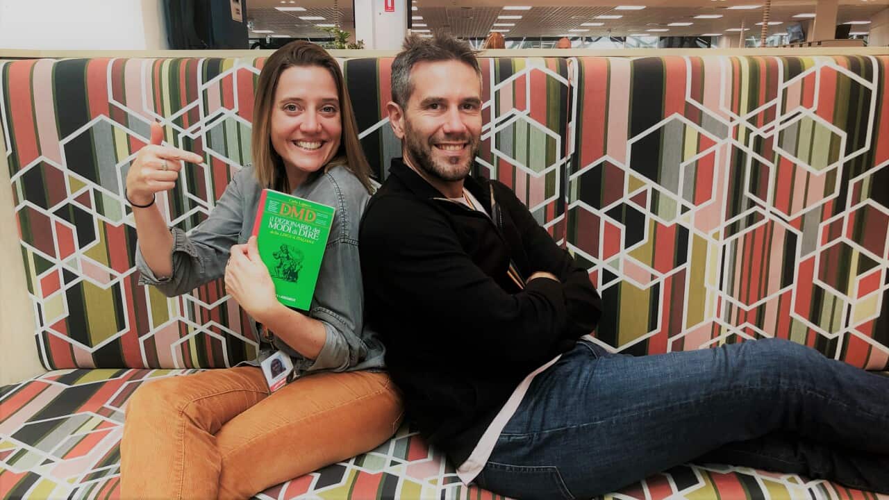 Carlo Oreglia e Francesca Valdinoci negli studi di SBS Italian