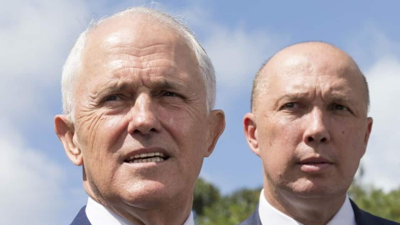 Malcolm Turnbull (left), with Peter Dutton.