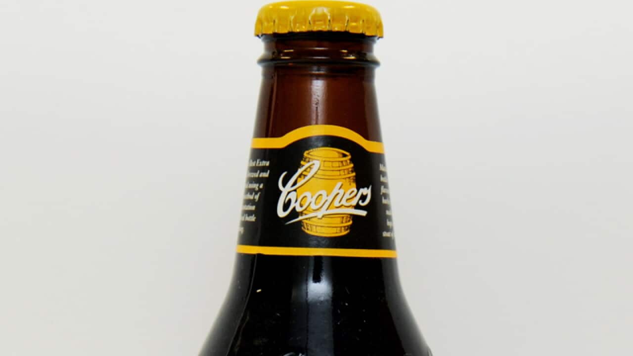 A bottle of Coopers Best Extra Stout