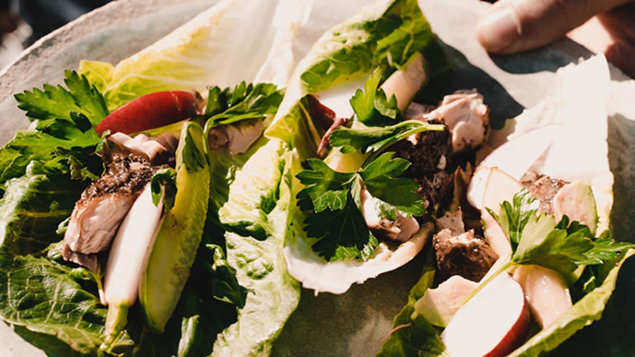 Smoked Salmon lettuce cups