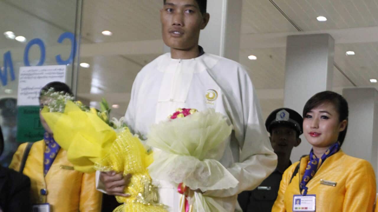 Myanmar's tallest man, Win Zaw Oo