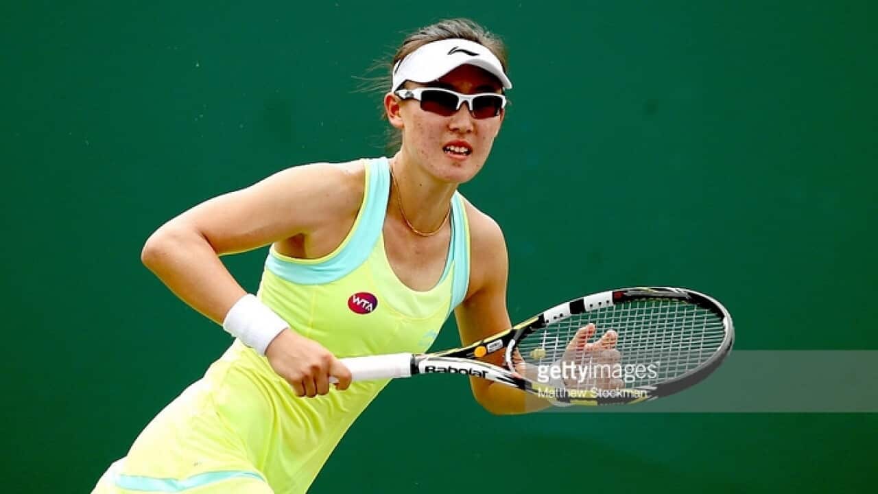 Saisai Zheng of China plays Paula Badosa Gibert of Spain during day 4 of the Miami (Getty Images)-1