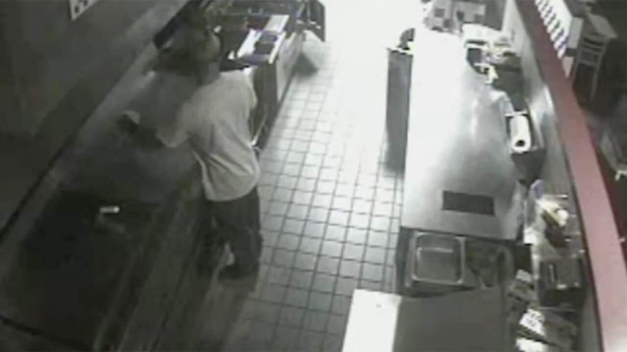 The intruder made himself a hamburger