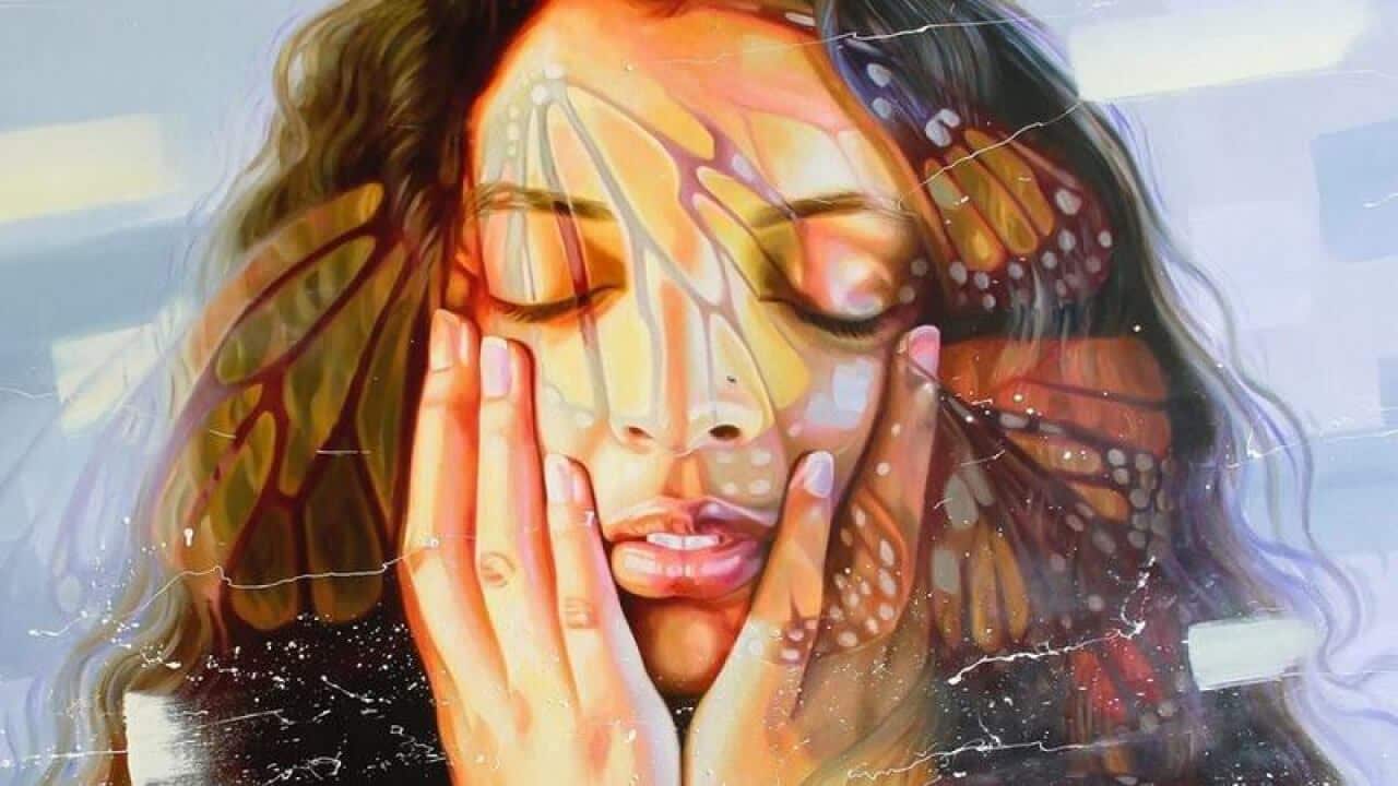 An oil painting of Sukhjit Kaur Khalsa