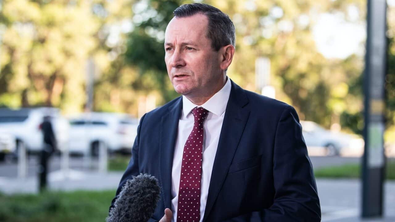 Premier of Western Australia Mark McGowan speaking to media.