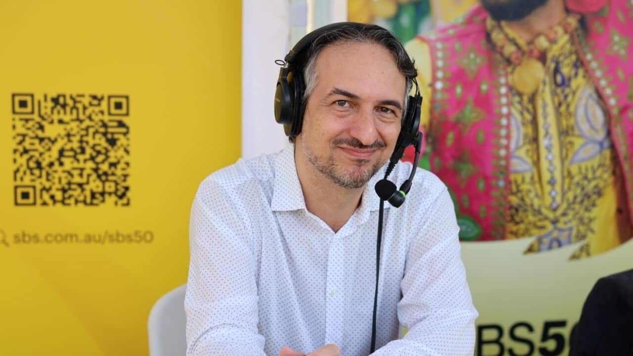 Marco Zangari, psychologist at Co.As.It. in Sydney, at the SBS Harmony Week event in Bondi Beach.