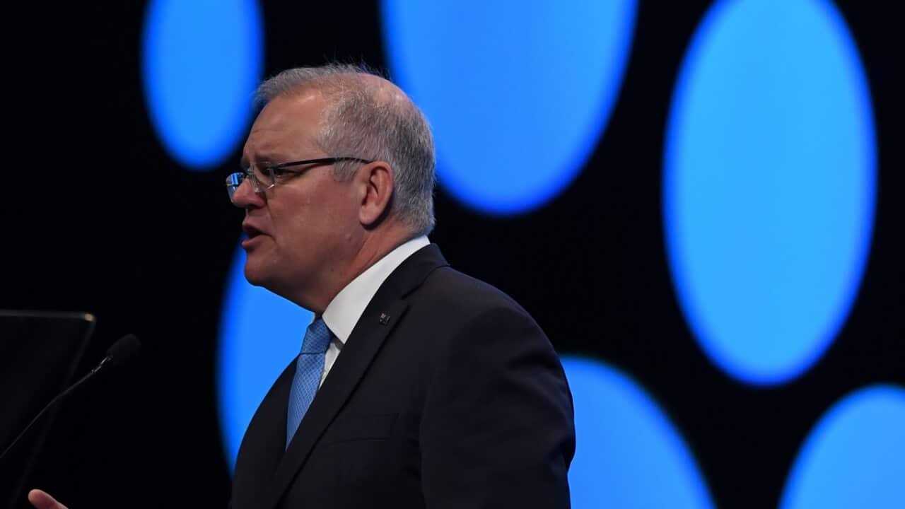 Scott Morrison speaks during the Australian Financial Review summit