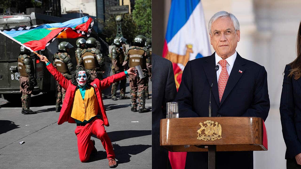 Chile’s President Sebastian Pinera has announced the country will not host two international summits due to growing civil unrest, which seen violent clashes.