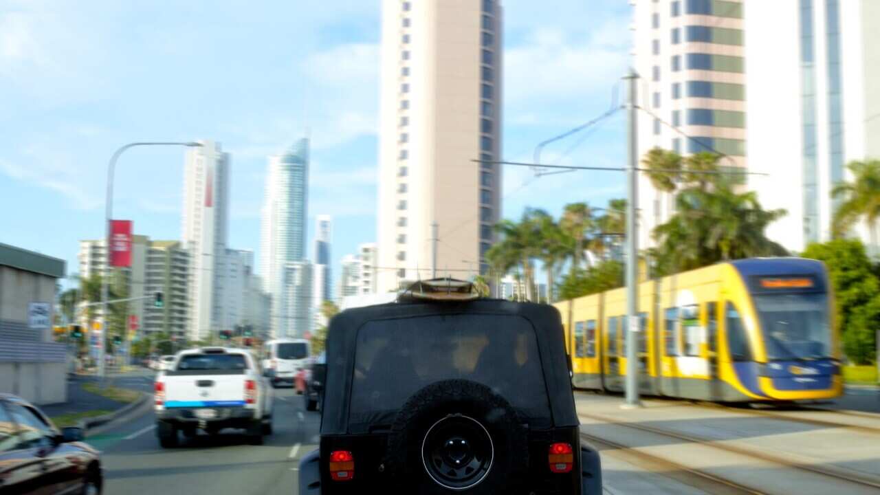 GolCoast Rush hour traffic in Surfers Paradise Gold Coast