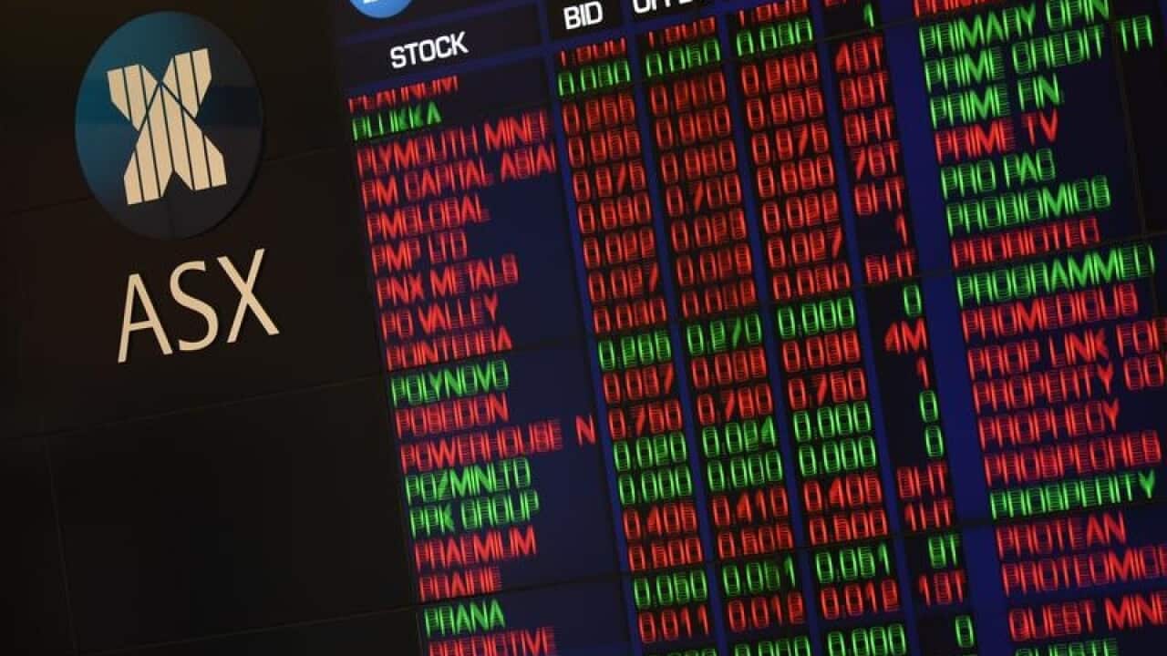 Information boards at the Australian Securities Exchange