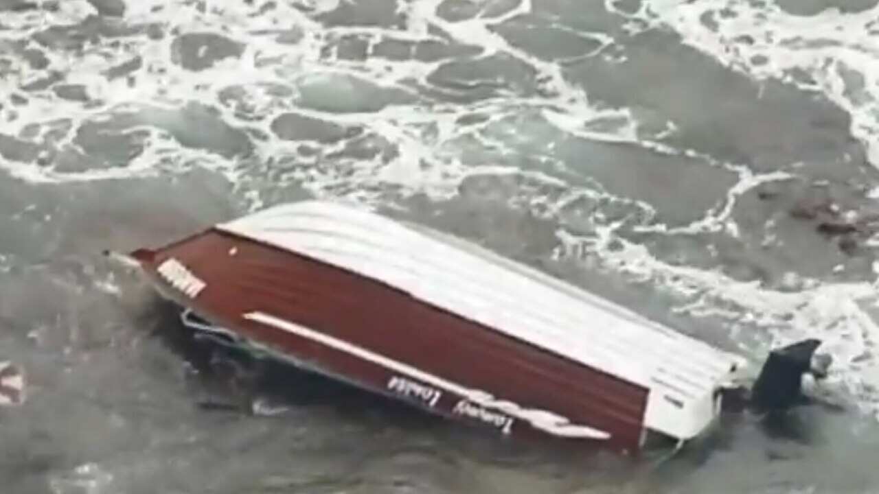 The boat capsized on Sunday morning.
