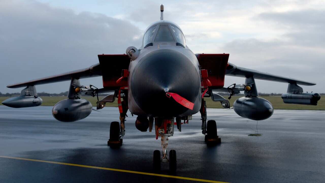A 'Tornado' aircraft ' of the German Air Force photographed at the airbase in Jagel, Germany