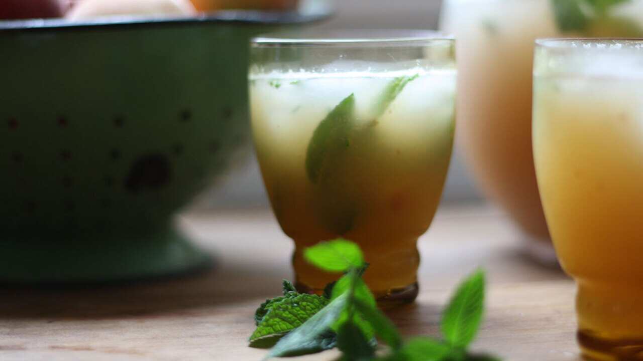 White peach and mint agua fresca