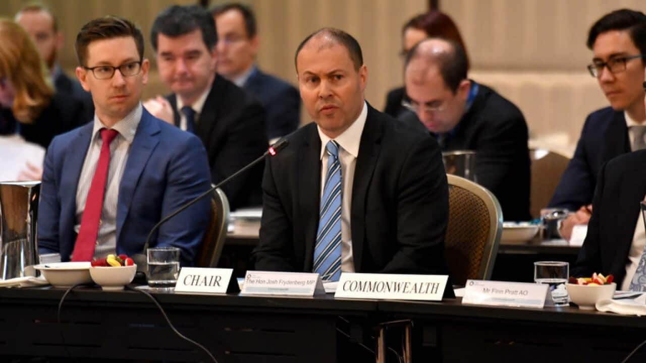 Minister for Energy Josh Frydenberg with state and territory energy ministers at a COAG meeting to discuss the NEG