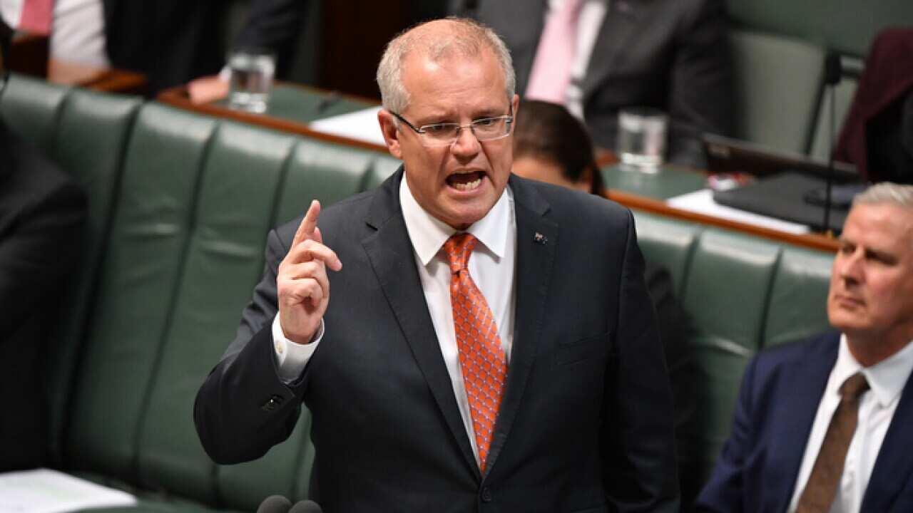 Prime Minister Scott Morrison during Question Time in the House of Representatives at Parliament House in Canberra, Monday, December 3, 2018. (AAP Image/Mick Tsikas) NO ARCHIVING