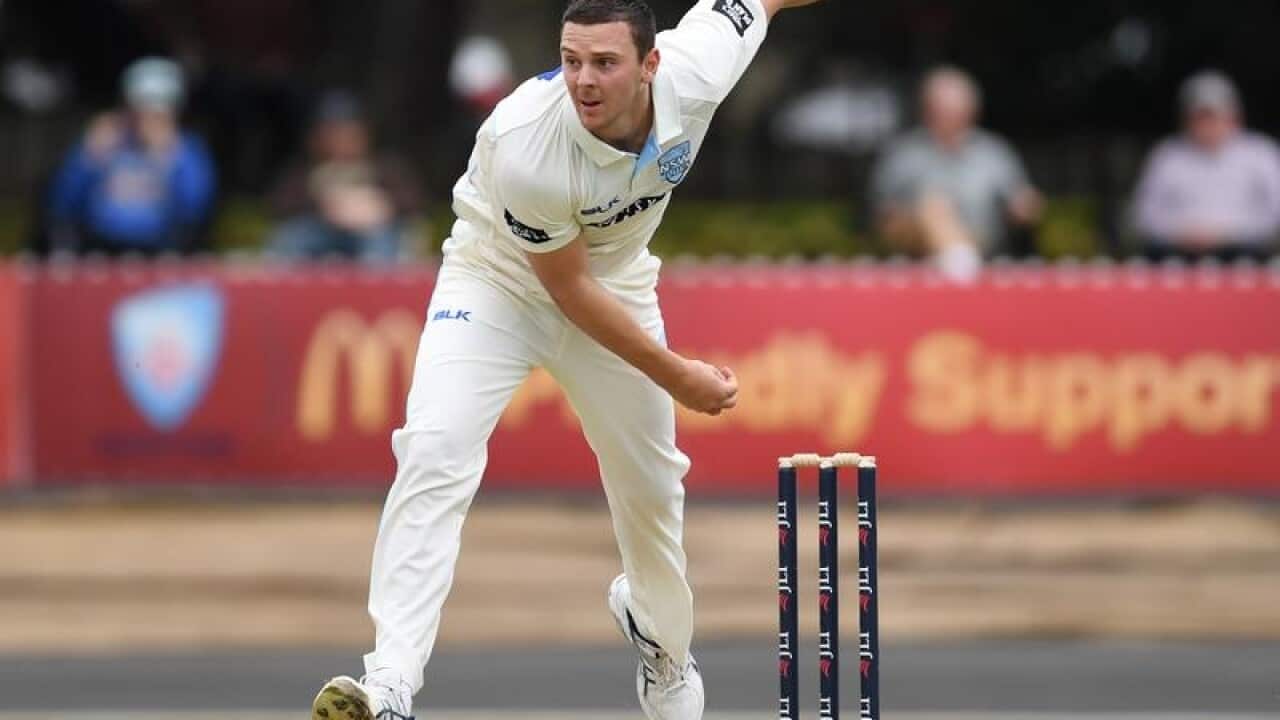 Josh Hazlewood bowls