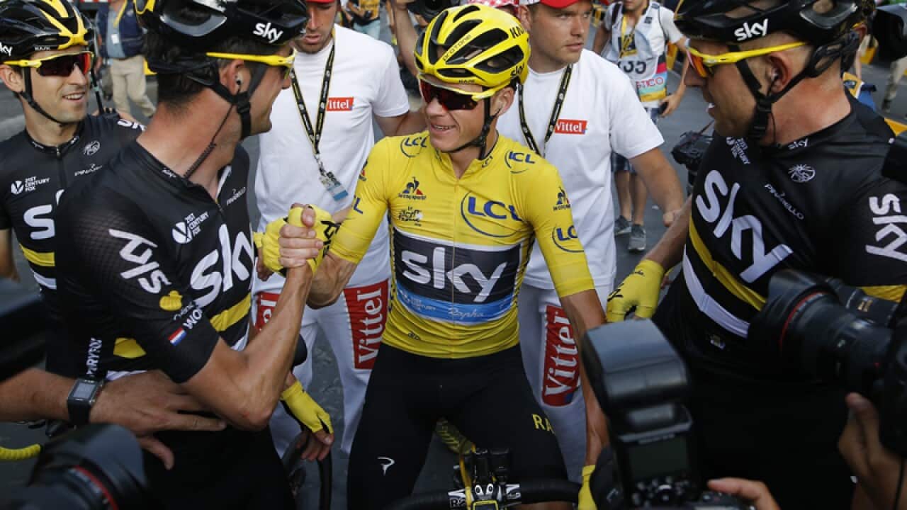 Tour de France winner Chris Froome of Britain