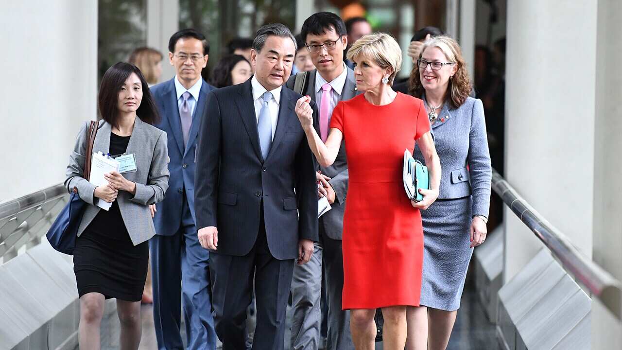 China's Foreign Minister Wang Yi in Canberra