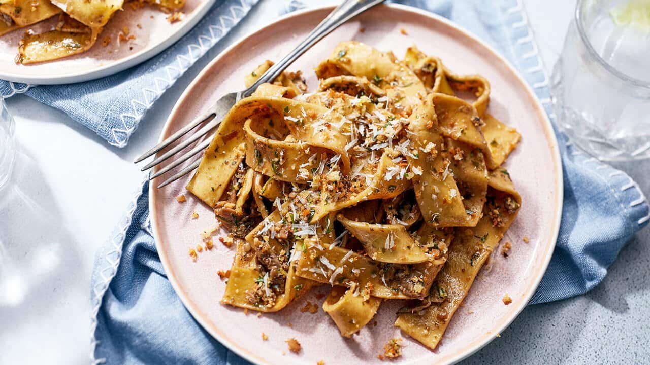 Porcini pesto pasta