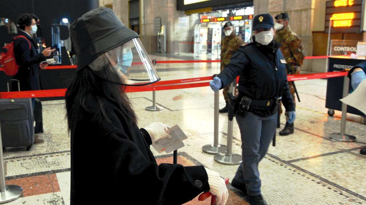 Checks on movements at the entrance to the central in Milan.