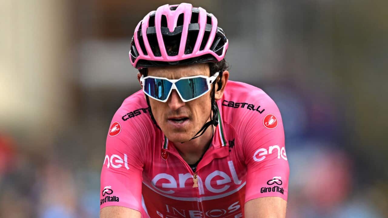 Overall leader Geraint Thomas (INEOS Grenadiers) during Stage 13 of the 2023 Giro d'Italia