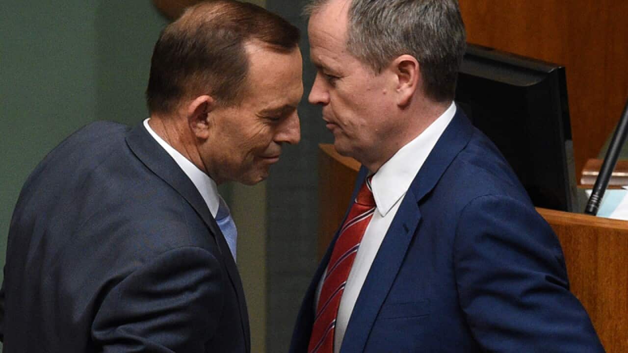 Tony Abbott (L) and Bill Shorten