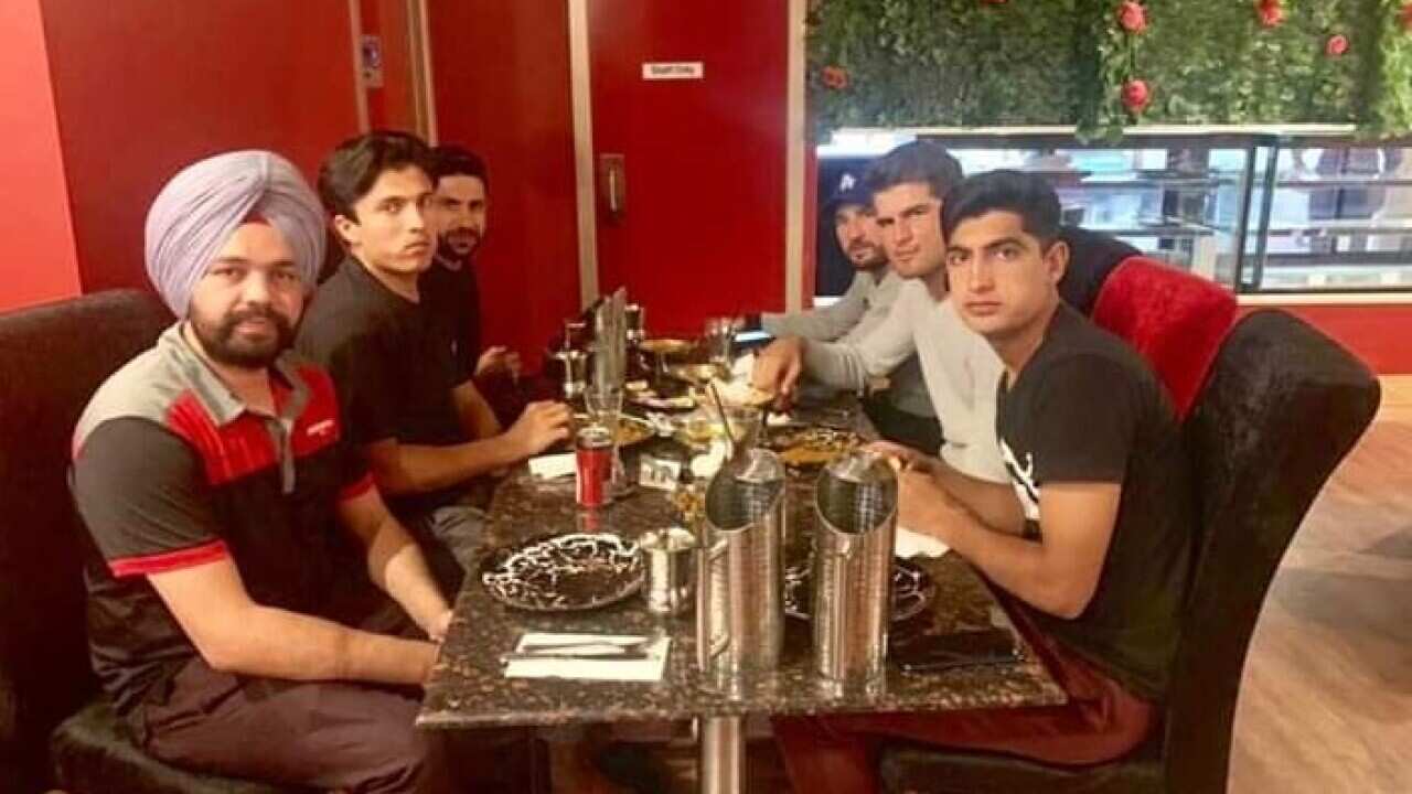 Pakistani cricketers with Indian driver in Brisbane