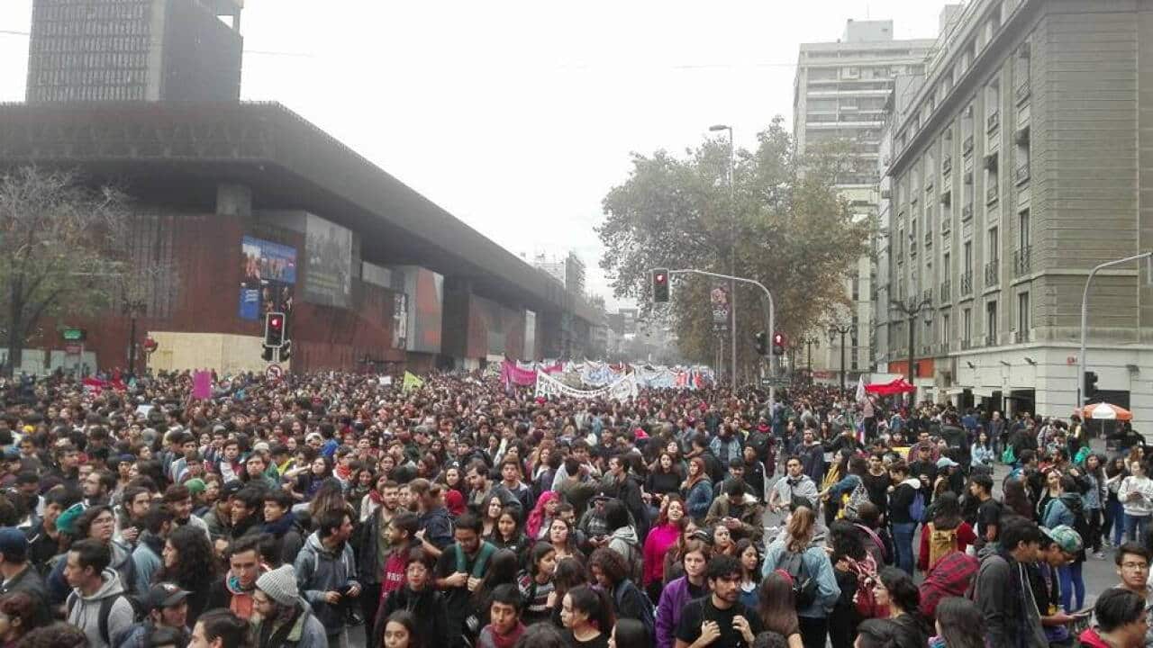 marcha estudiantil en Chile
