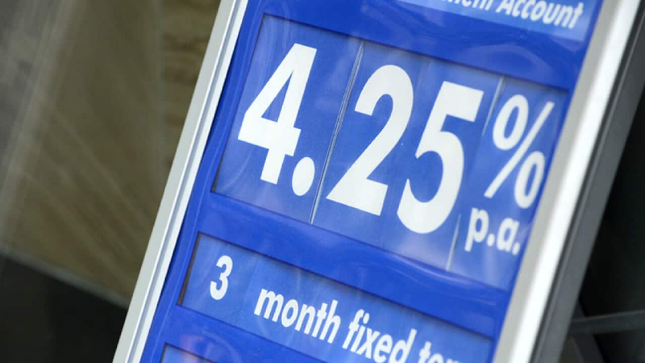 File photo of an interest rate board