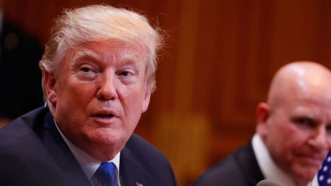 President Donald Trump attends the presidential summit in Seoul, South Korea