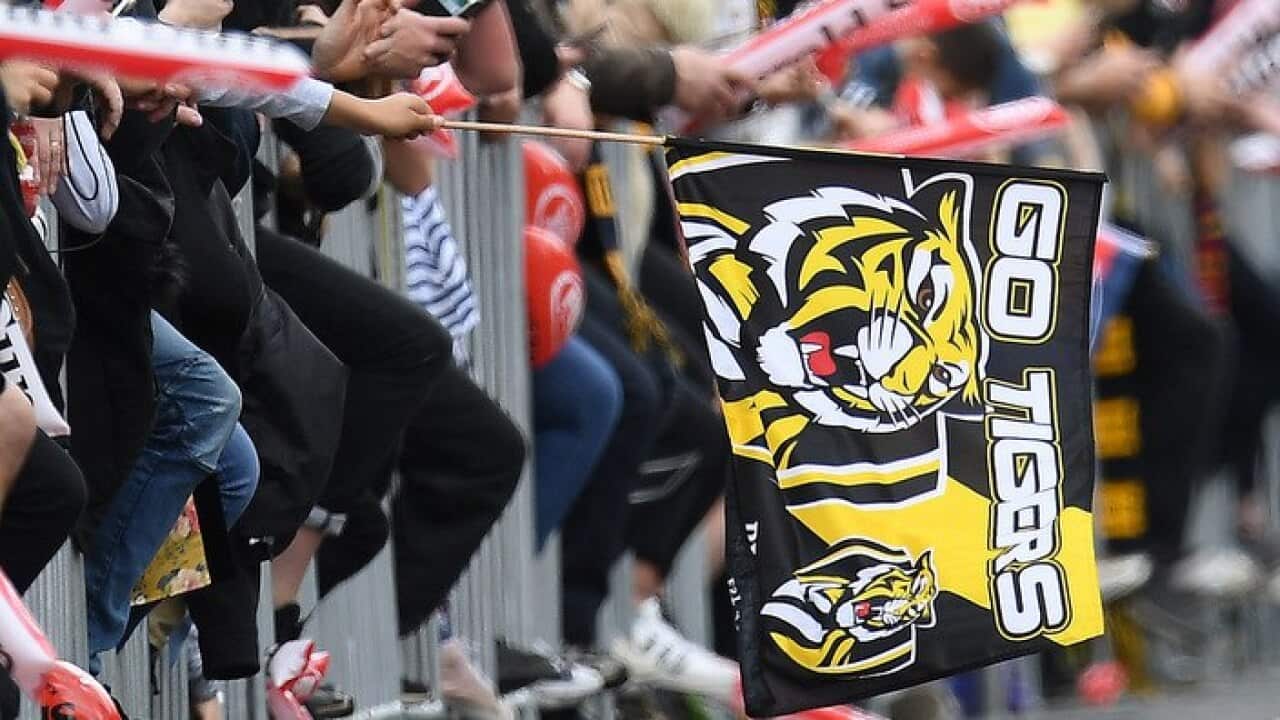 The traditional AFL grand-final parade in Melbourne