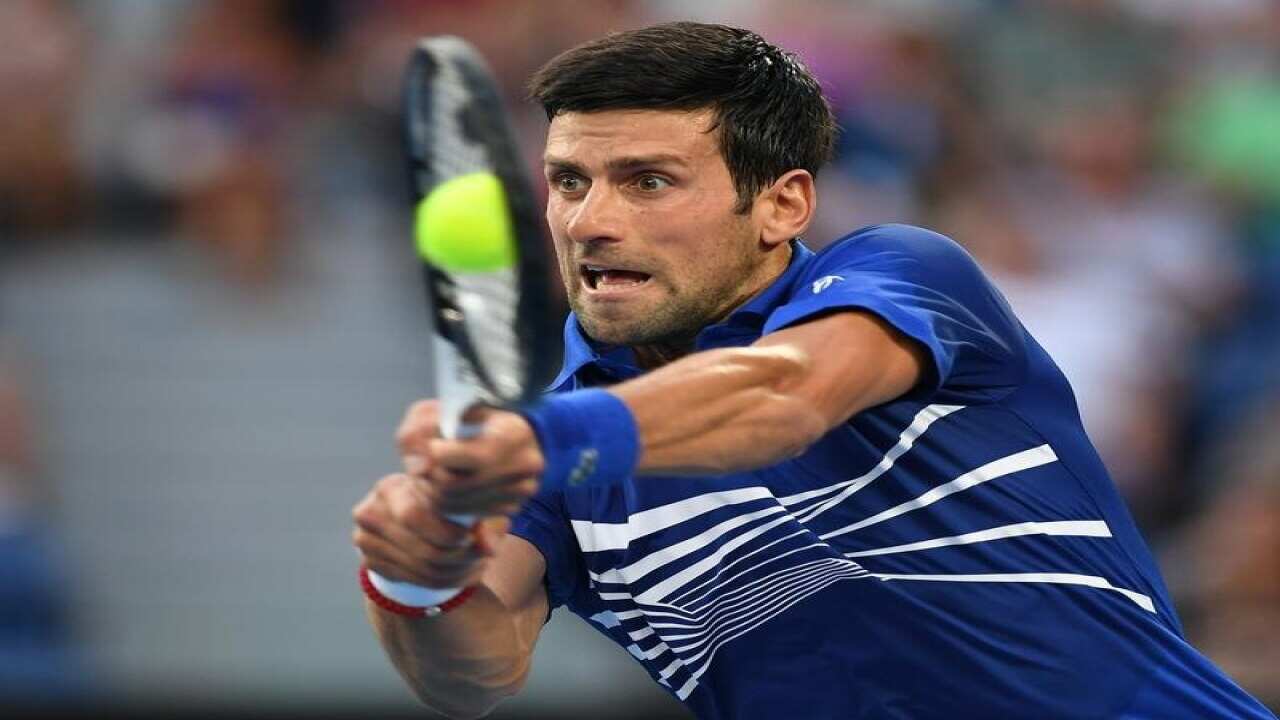 Novak Djokovic of Serbia in action.