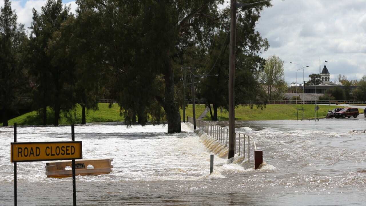 Floodwater at the Johnny Woods Crossing in Forbes
