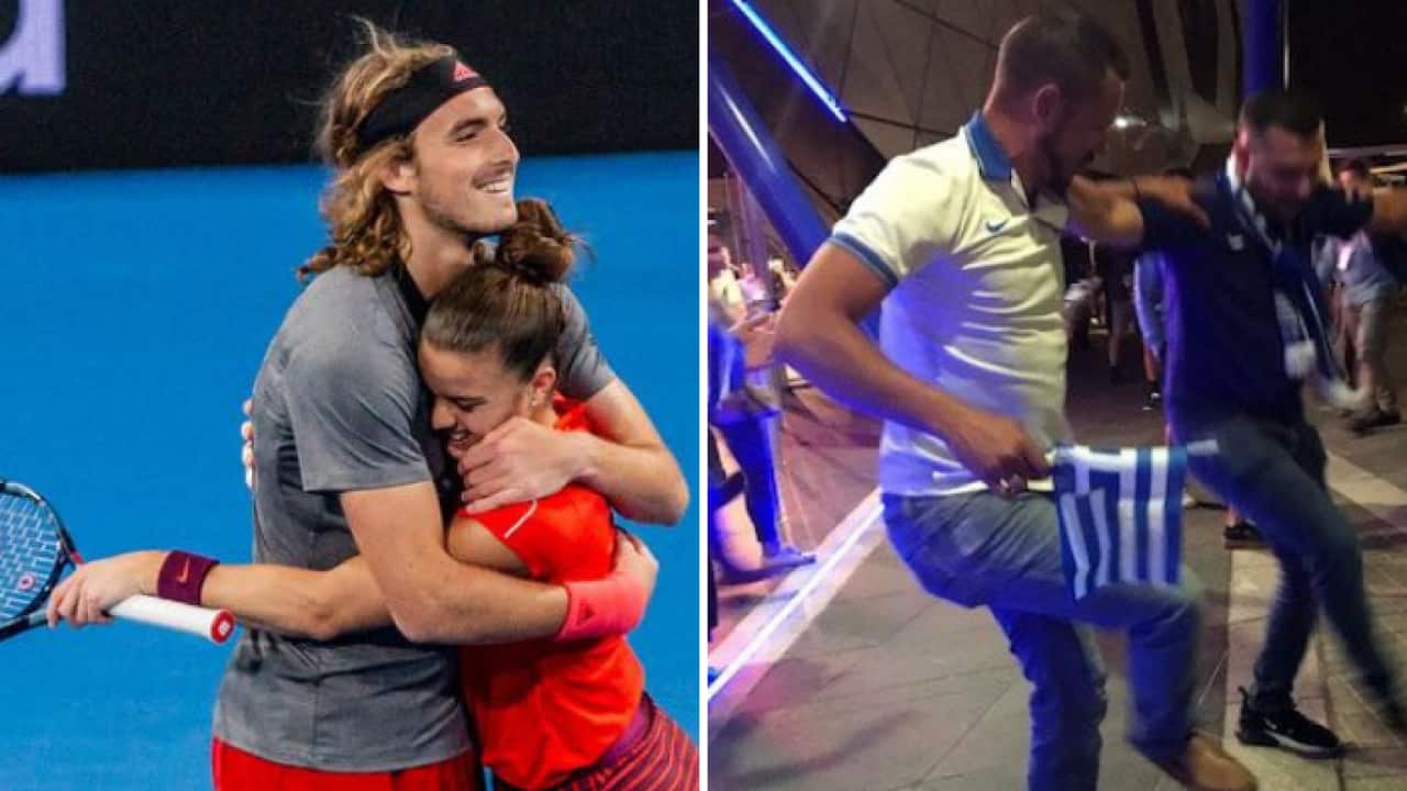 Tsitsipas and Sakkari at the Hopman Cup in Perth, Western Australia