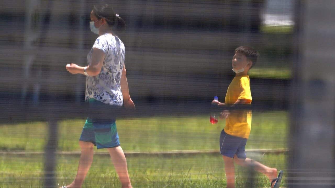 Hundreds of evaucess remain inside the detention centre.