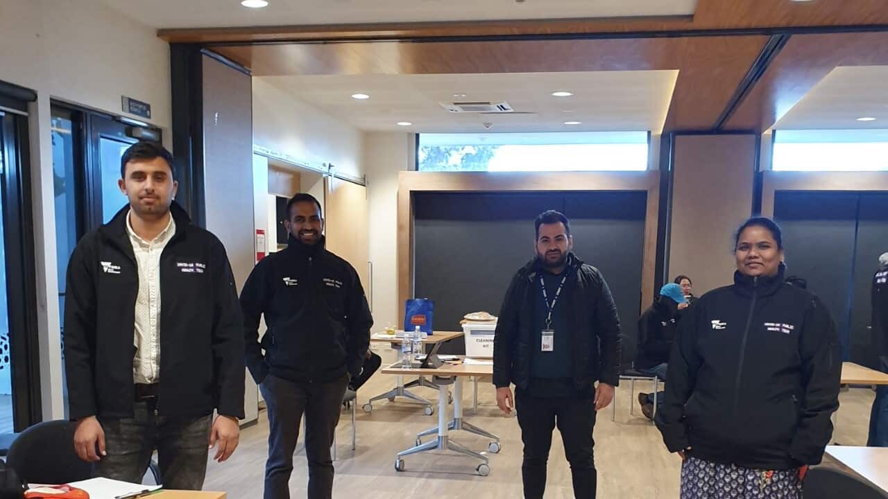 Interpreter Ashur Nissan with the mobile health team in hot spots
