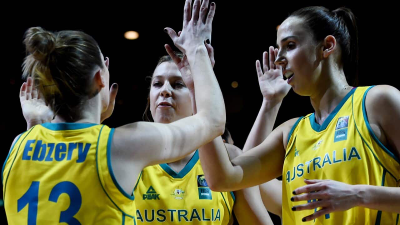 Members of the Australian Opals women's basketball team