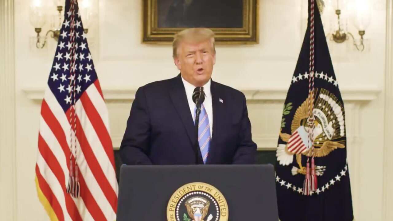 A screenshot from the video released by Donald Trump