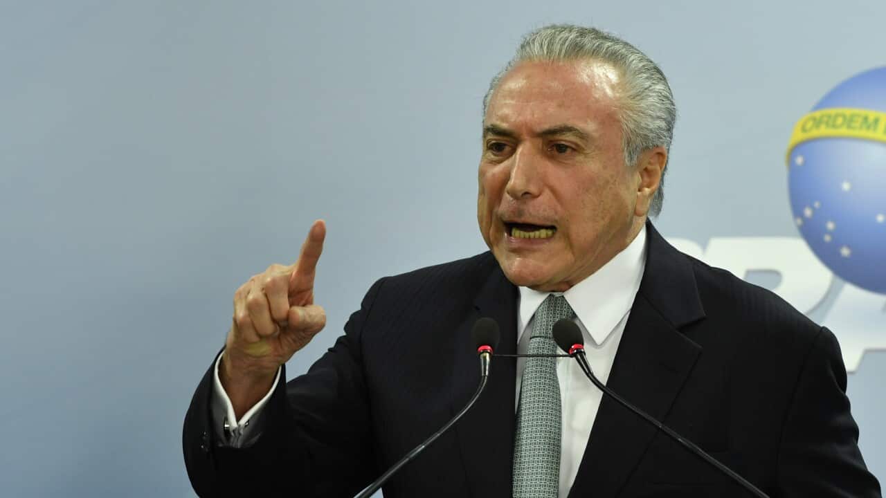 DF - Brasilia - 18/05/2017 - Pronunciamento do Presidente Michel Temer - Michel Temer, Presidente da Republica, da pronunciamento nesta quinta feira, 18 de Maio, no Palacio do Planalto. Foto: Mateus Bonomi/AGIF (via AP)