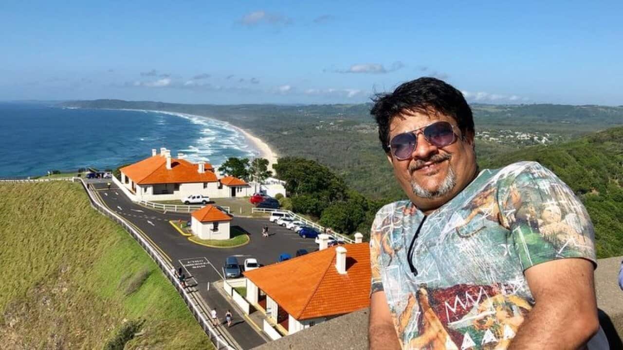 Sunil Bijalni at Byron Bay lighthouse