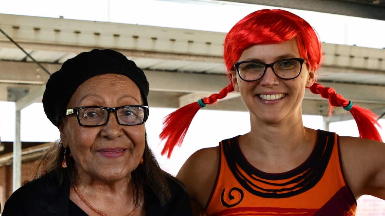 Granddaughter of inspiration for 'Pippi' Maria Chan Hoerler (L) and Svenska Skolan head teacher Caroline Kennedy