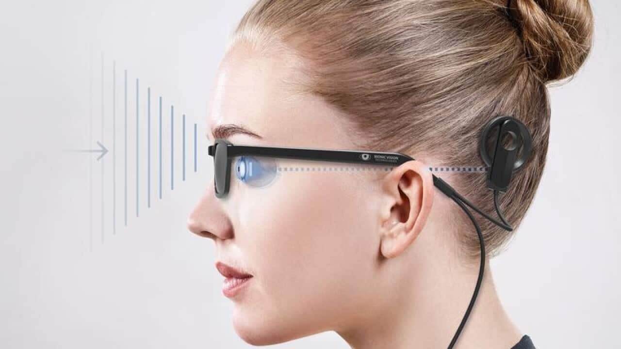 A composite of the bionic eye technology.