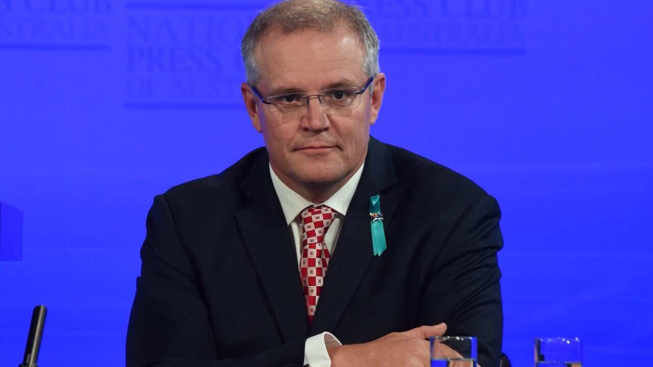 Federal Minister for Social Services Scott Morrison at the National Press Club in Canberra, Wednesday, Feb. 25, 2015. (AAP Image/Mick Tsikas) NO ARCHIVING