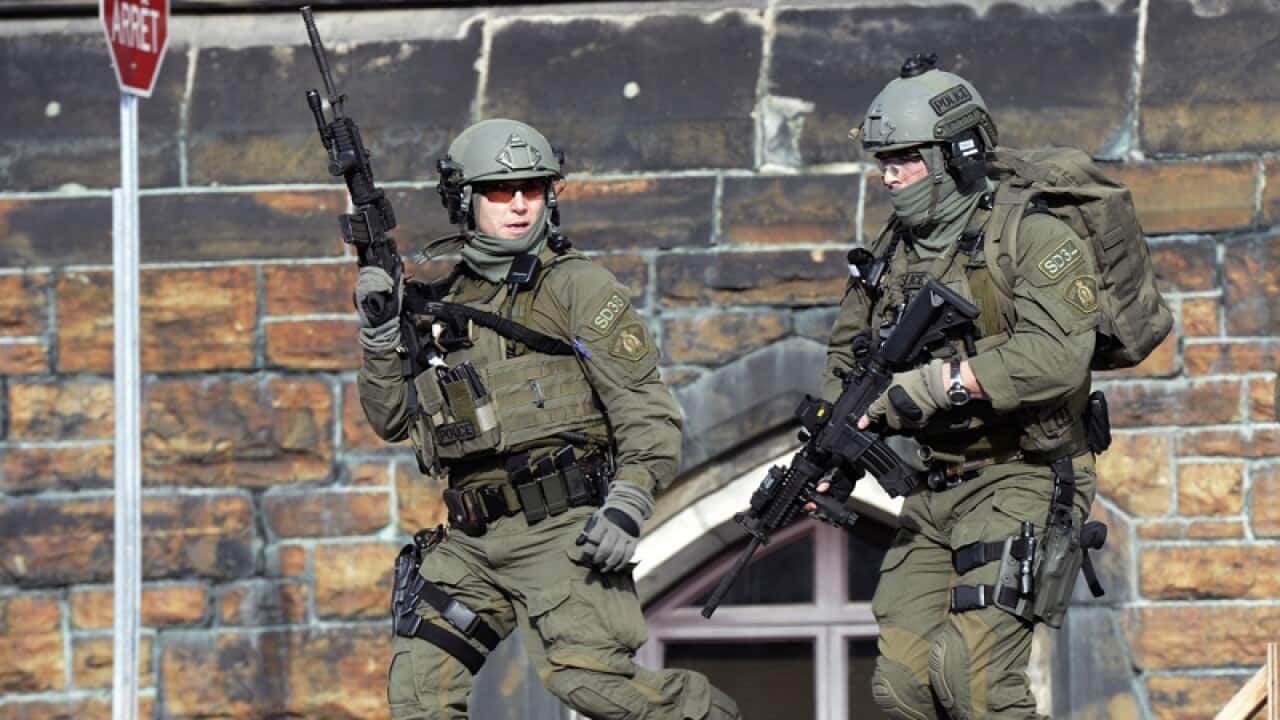 Police at the scene.